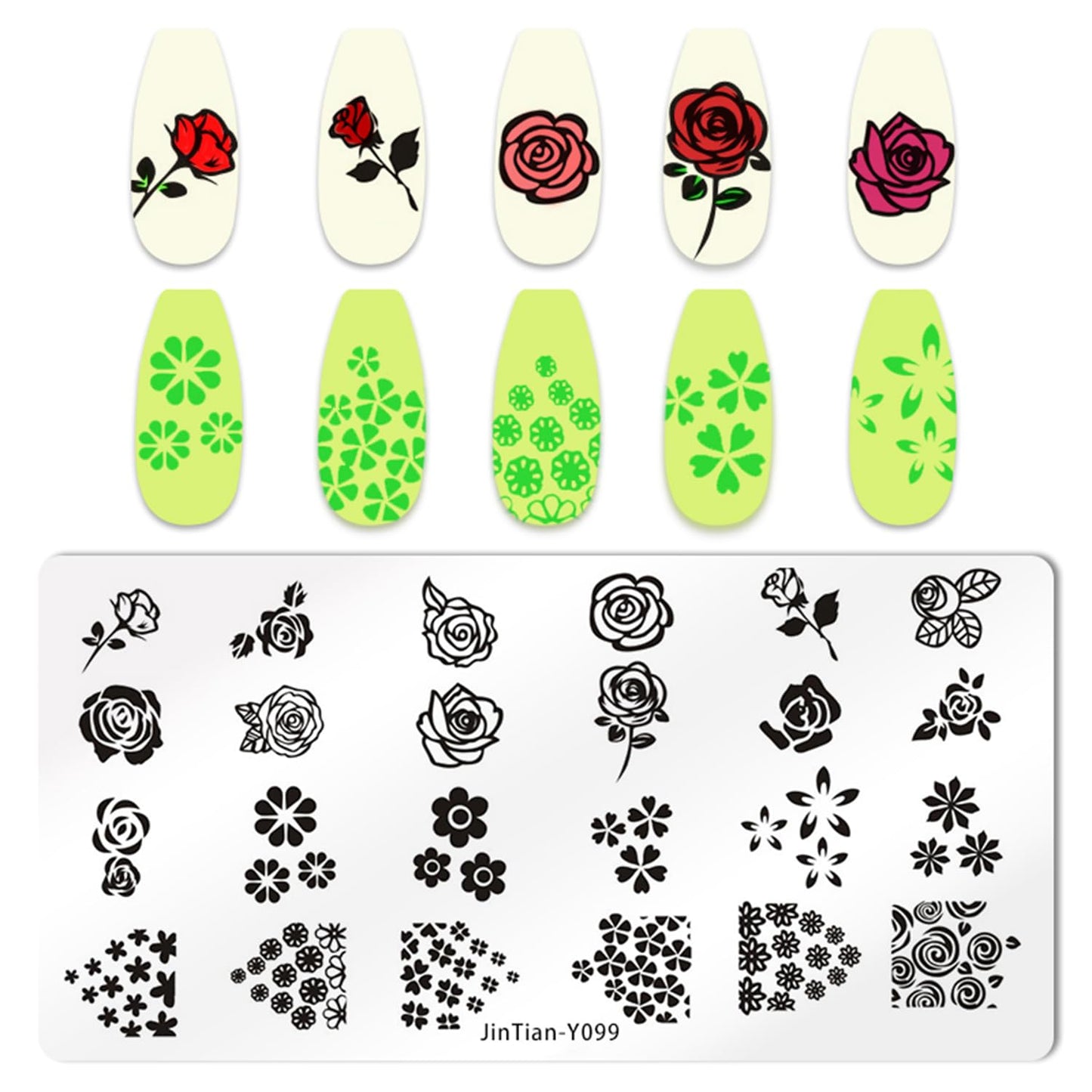 DANNEASY 6 Pieces Heart Nail Stamping Plate for Valentine's Day Nail Stamps Stencils Nail Art Stamping Kit Plates for Nails Design Manicure Template Tools Acrylic Nail Accessories