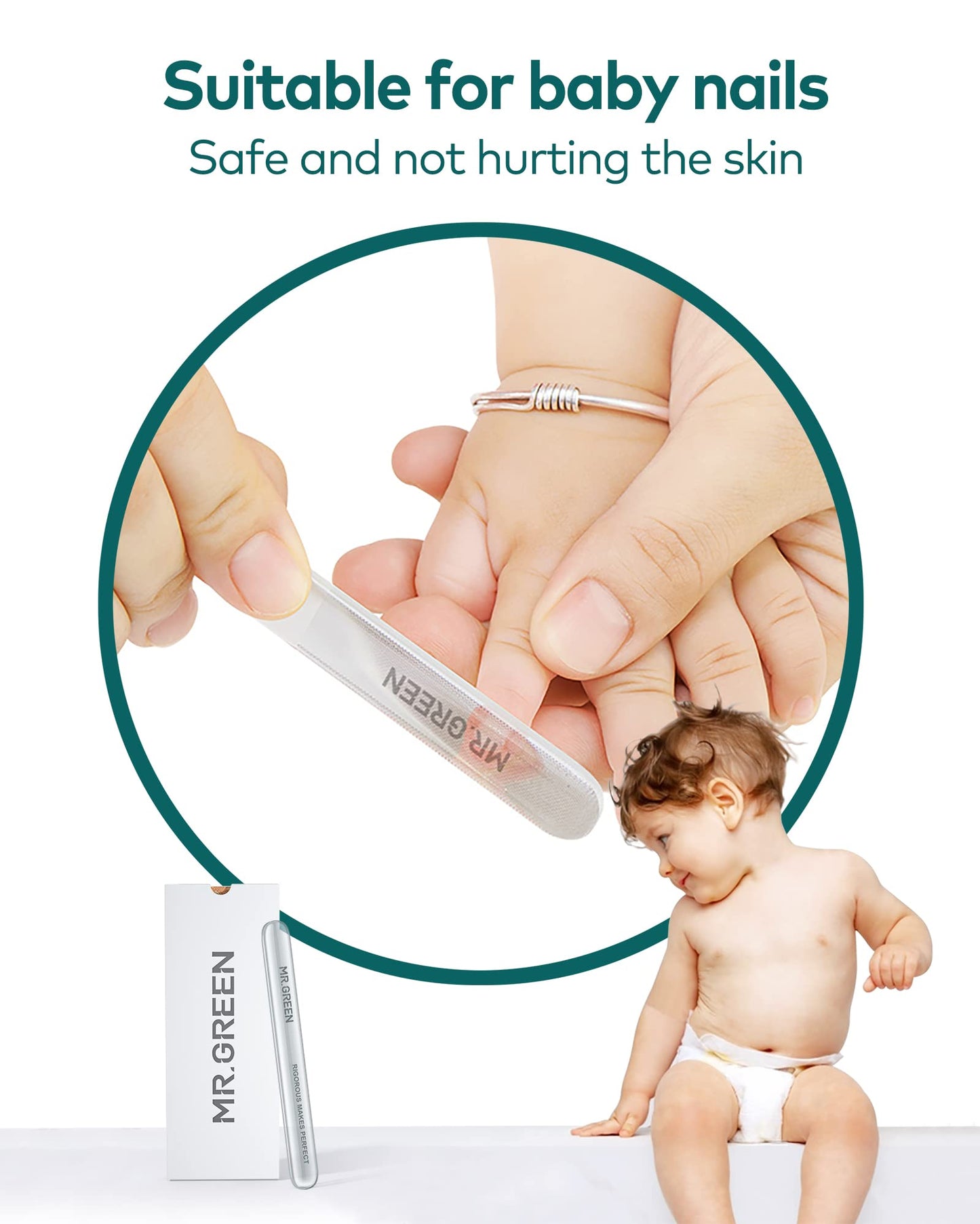 Upgraded Glass Nail File - Bilateral, Washable, Suitable for Natural Nails and Acrylic Nails