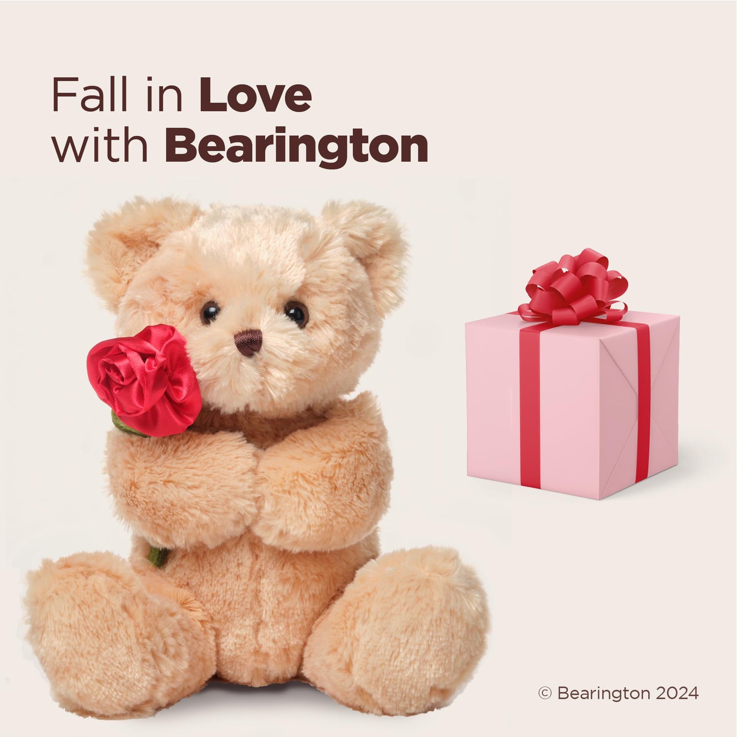 Bearington Remington Teddy Bear- 9.5" Soft and Cuddly Valentines Day Stuffed Animals - Adorable Bear Stuffed Animal Plush Gift