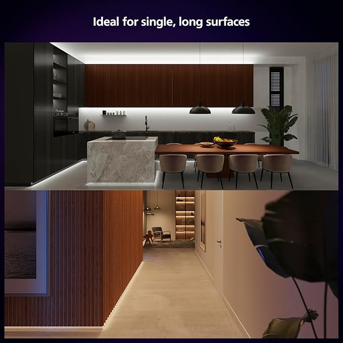 Philips Hue Indoor 10 Ft Smart LED Solo Lightstrip Base Kit with Smart Dimmer Switch - Control with Hue App, Alexa, Google Assistant, Apple HomeKit