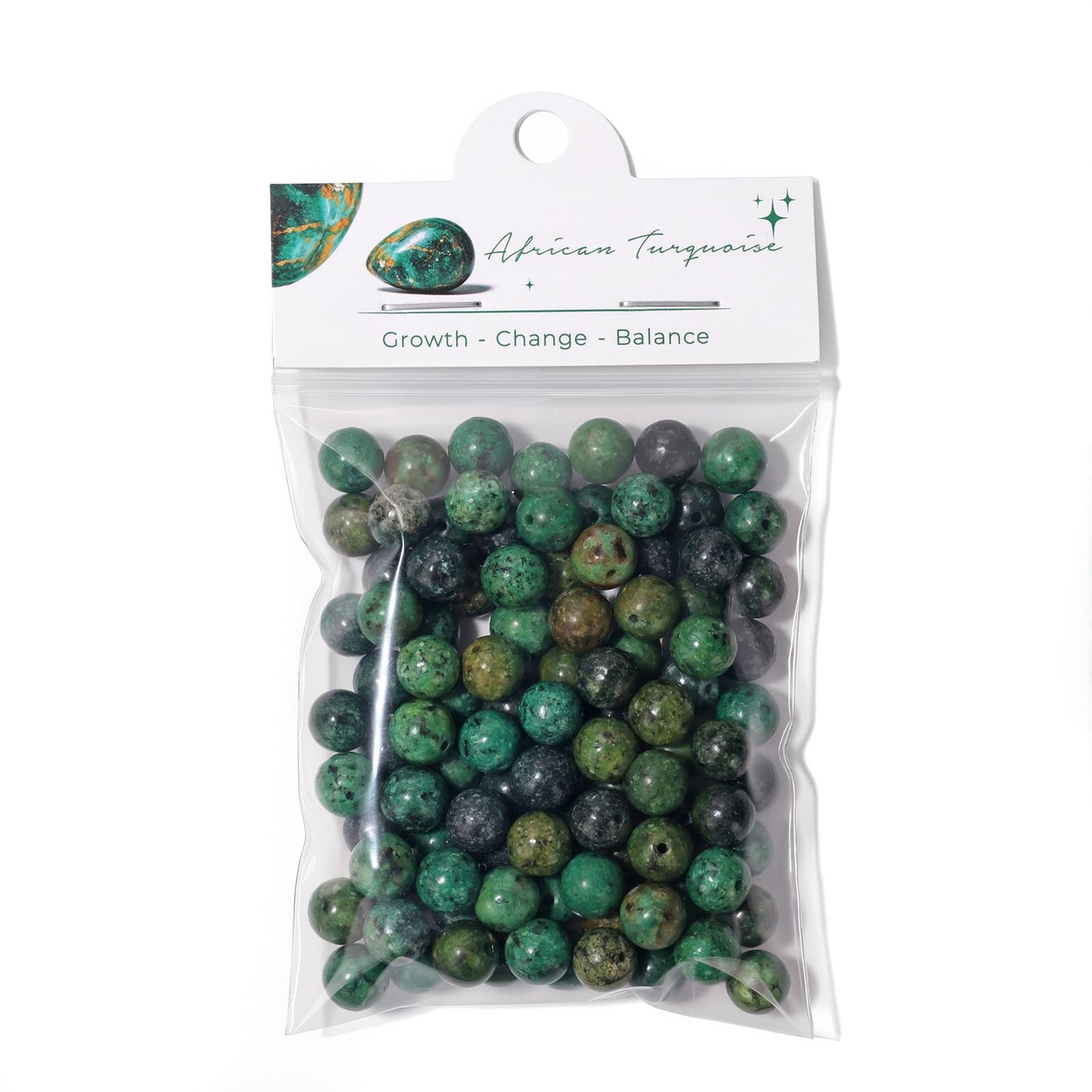 Raicegs 100pcs 8mm African Turquoise Beads Natural Gemstone Beads Round Loose Beads for Jewelry Making DIY Bracelets Necklace