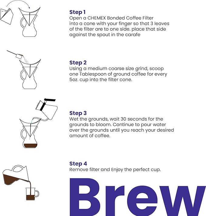 Chemex Pour-Over Glass Coffeemaker - Glass Handle Series - 3-Cup - Exclusive Packaging