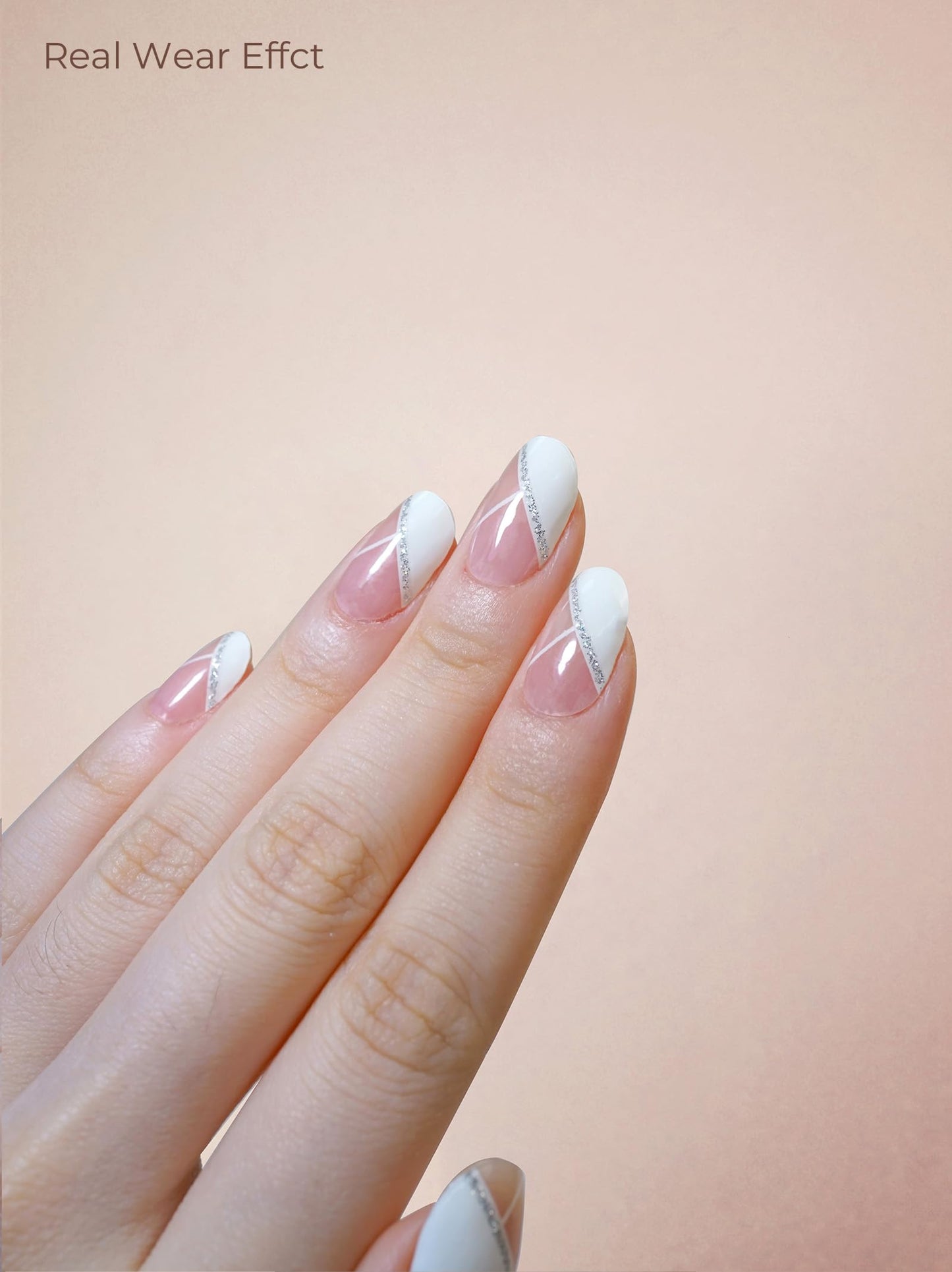 Beaolata Real Gel Nail Strips (No UV Light Needed) - 44Pcs Salon Quality Nail Stickers - Long Lasting Polish Wraps for Women, Easy Apply & Remove (Minimalist Dawn)