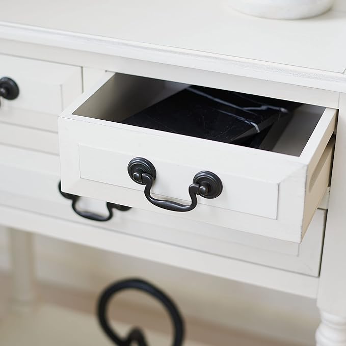 SAFAVIEH Home Collection Primrose White 3-Drawer Console Table
