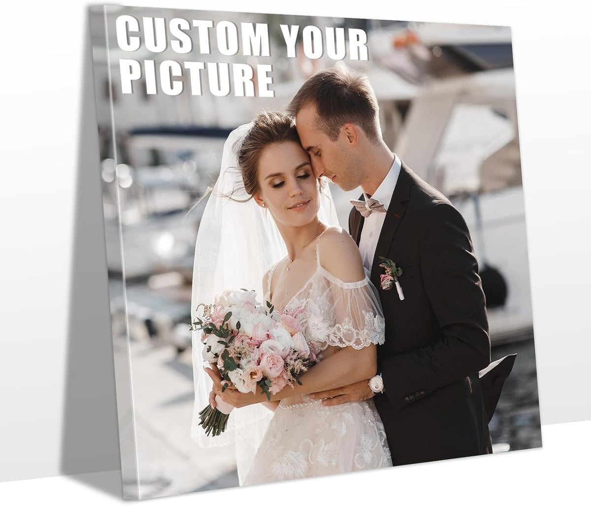 Personalized Custom Canvas Prints with Your Photos & Text, Customized Picture Print, Transform Own Images Into Framed Wall Art Digitally Printed Photo to Canvas, Keepsakes Gifts for Family 16x16’’