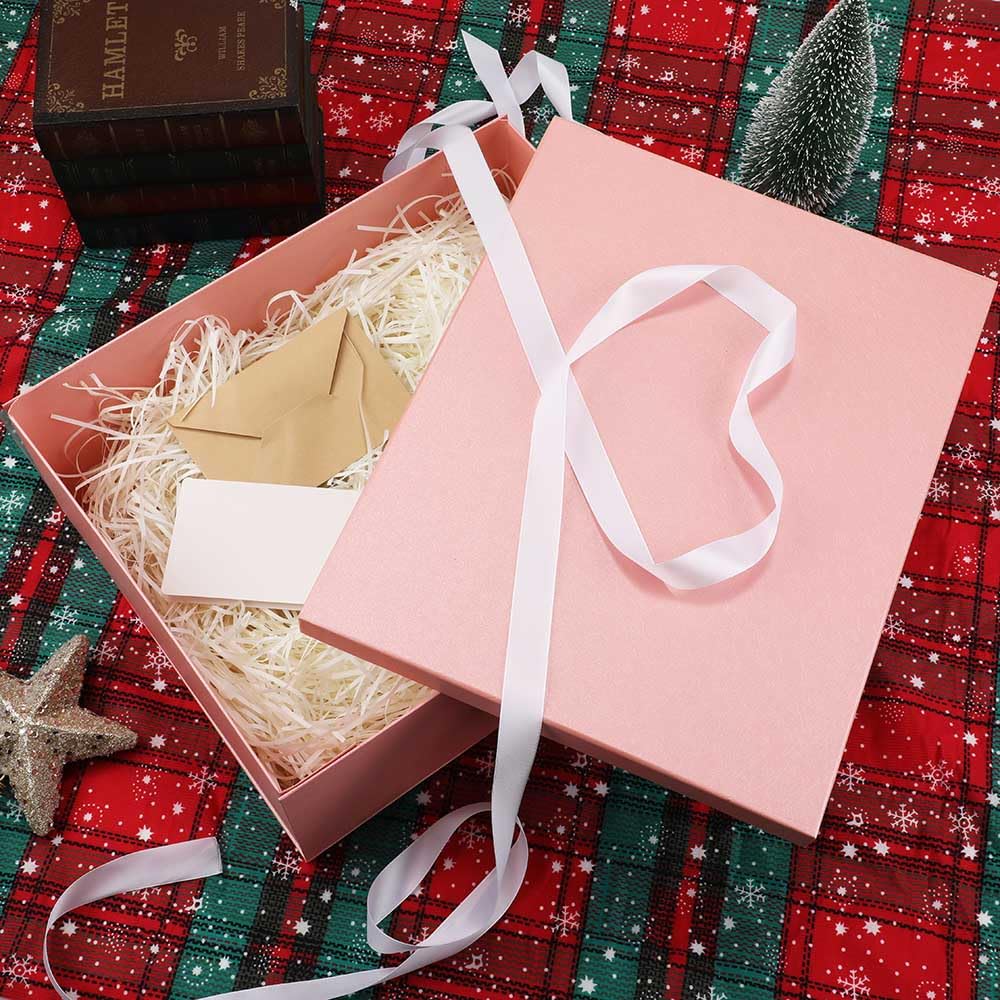Extra Large Gift Box with Lid 17x13x6 Inches, Pink Gift Boxes for presents Packaging for Birthdays, Valentine's Day, Christmas, Anniversaries (Include Shredded Paper Fill, Envelope Card Ribbon)