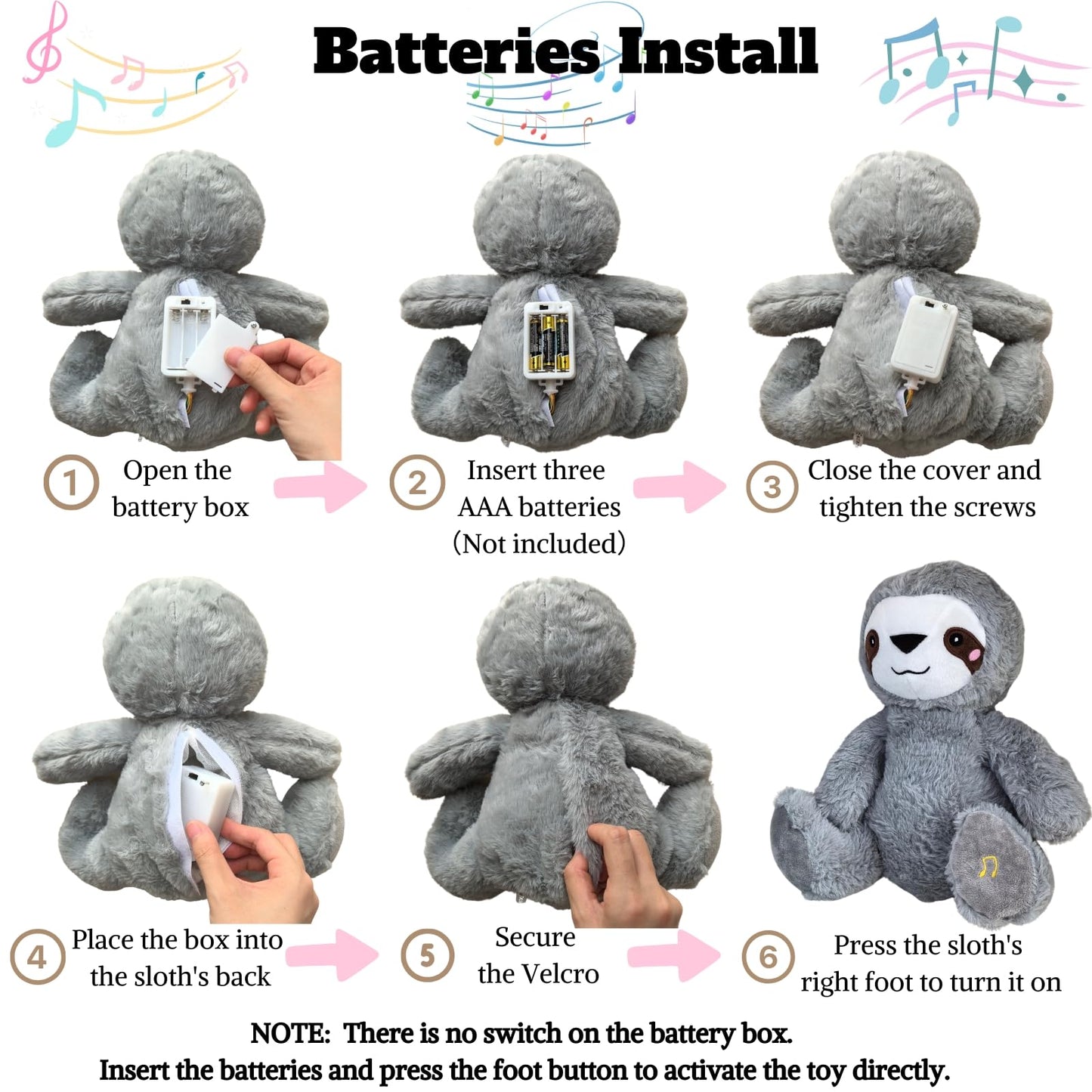 Anxiety Relief Koala, Breathing Teddy Anxiety Bear with Calming Music, Lights, Sleeping Otter Plush, Soothing Sloth for Adults & Kids, Stress Relief Stuffed Animal (3-Level Adjustable Volume)