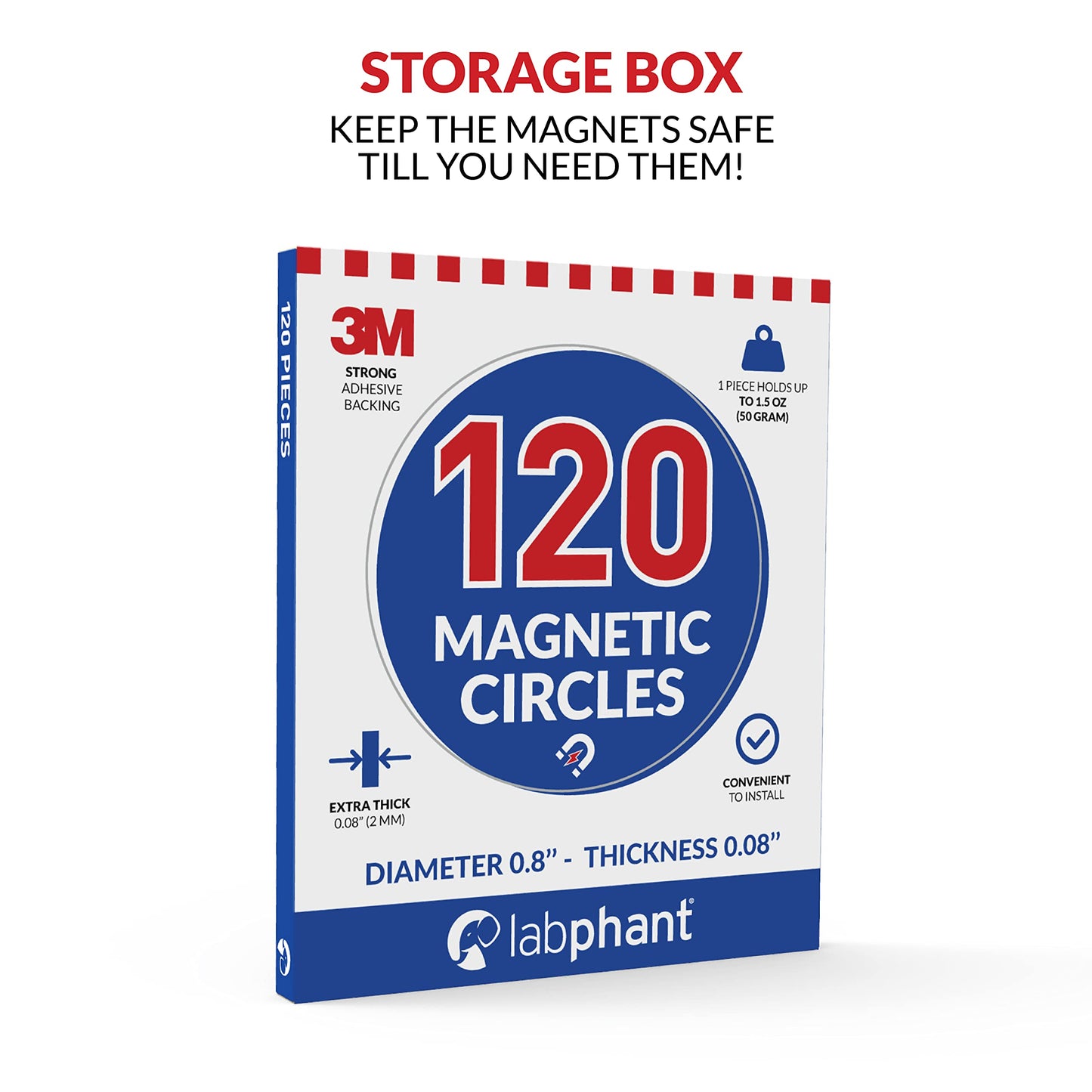 Magnetic Dots 120pcs - Round Magnets with Adhesive Backing, Circle Size Diameter 0.8’” x 0.08” on 4 Tape Sheets, with 3M Strong Adhesive Backing. Perfect for DIY, Art Projects, Industrial & Fridge