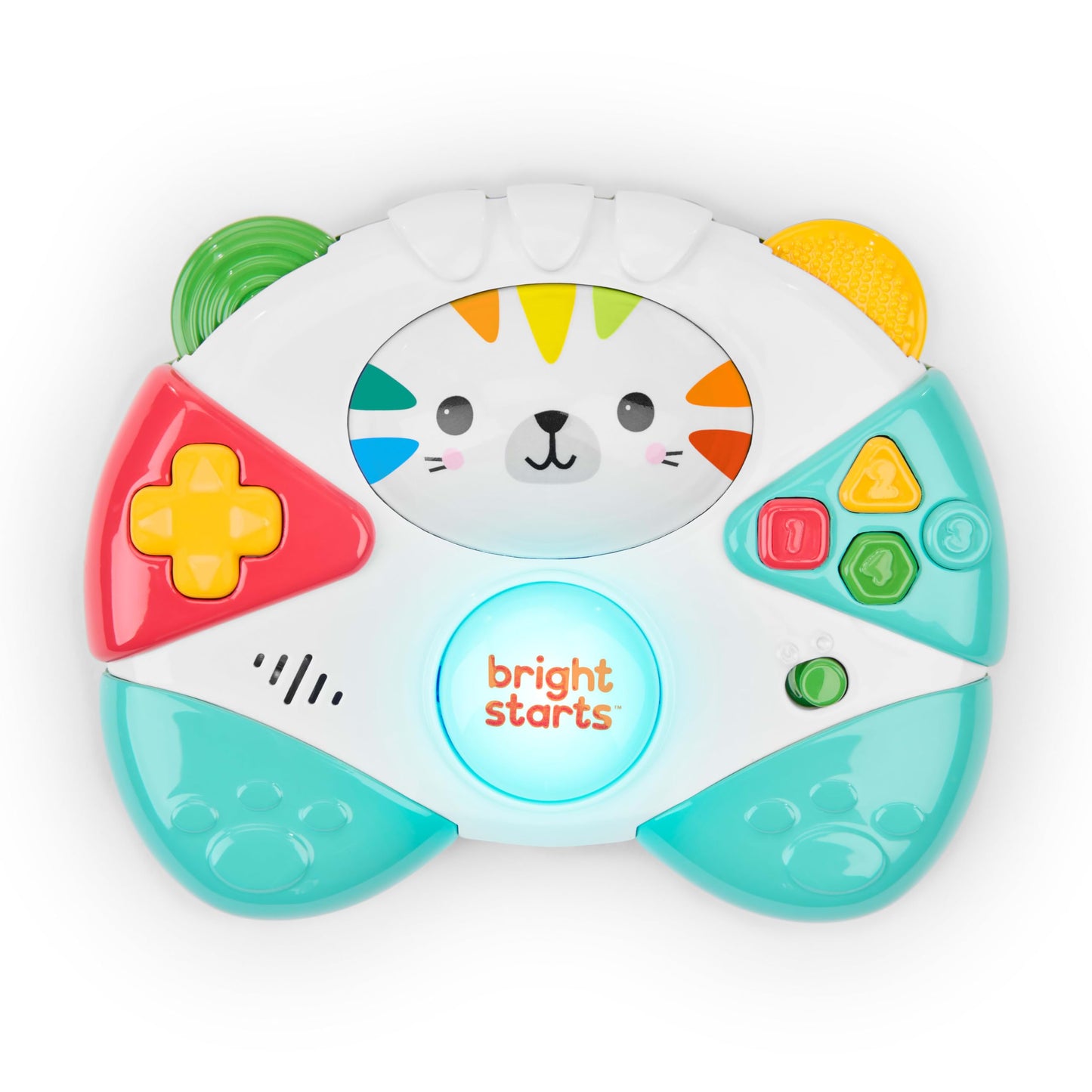 Bright Starts Gamer Buddy Baby Game Controller Toy, Tiger, Video Game Sound Effects and Melodies, Lights Up, 6 Months and Up