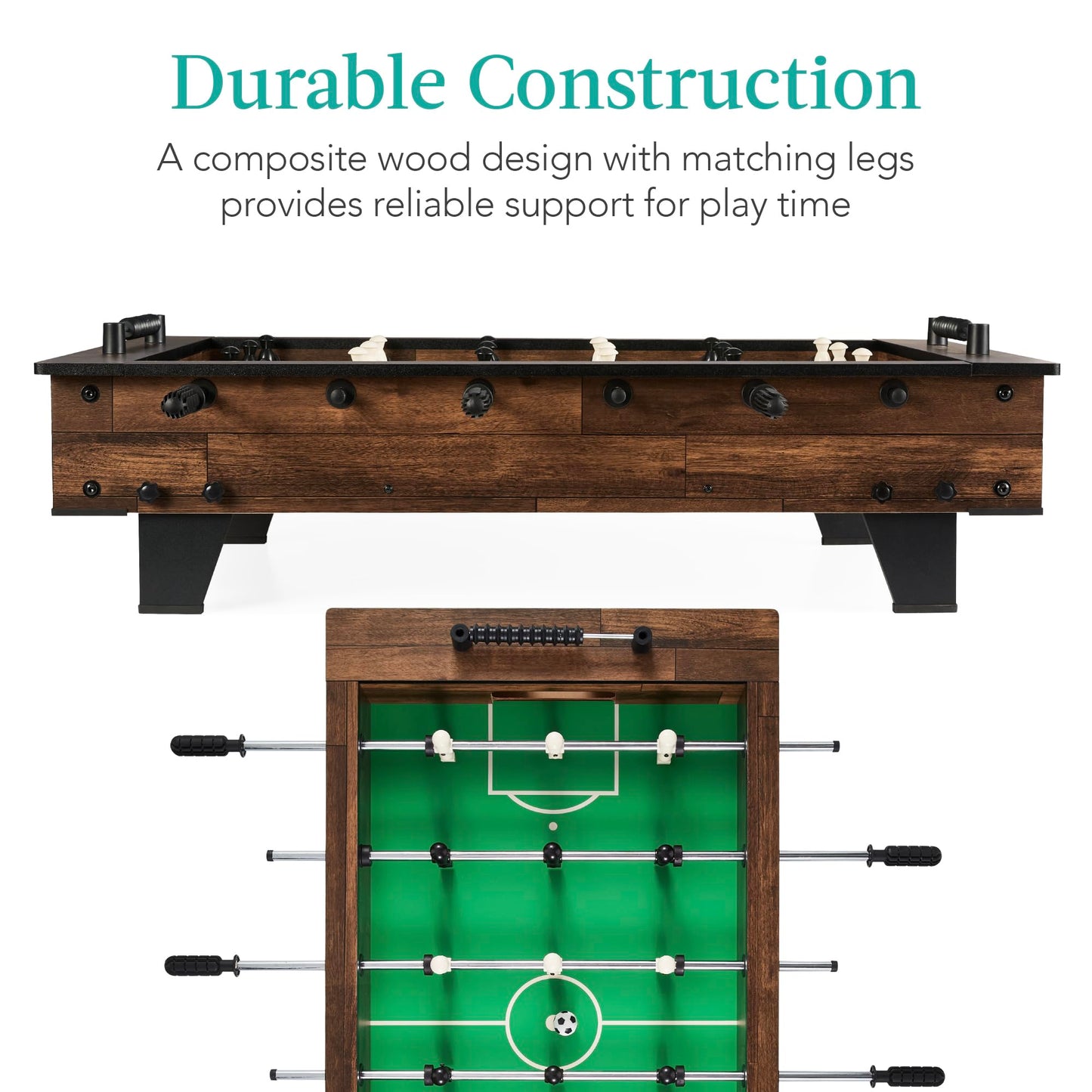 Best Choice Products 40in Tabletop Foosball Table, Compact Mini Arcade Table Hand Soccer for Kids and Adults, Home, Game Room w/ 2 Balls - Dark Wood