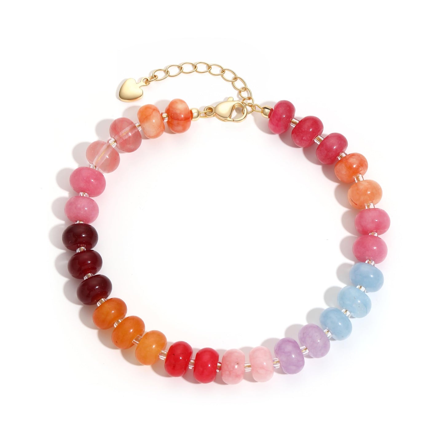 chorfla Colorful Natural Stone Beaded Bracelets for Women, Boho Handmade Gemstone Bracelet, Adjustable Summer Beach Jewelry