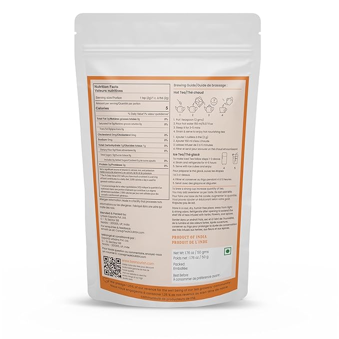 TeaNOURISH Mountain Rose Green Tea | Loose Leaf Tea | Blended with Rose Petals, Blue Cornflower & Cinnamon | 100% NATURAL INGREDIENTS | Brew Hot or Iced Tea - 1.76oz/50g