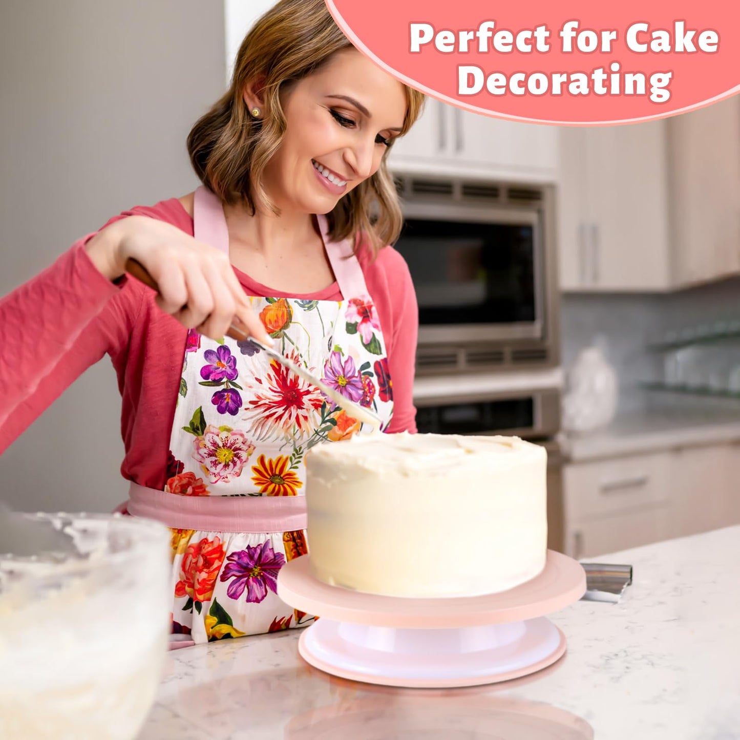 FGASIDYO 207PCS Cake Decorating Kit Includes Revolving cake turntable for decorating, Icing Bags and Tips Set, 3 Spatulas, 3 Cake Scraper, 100 Piping Bags, frosting piping kit,and 3 Coupler for Baking