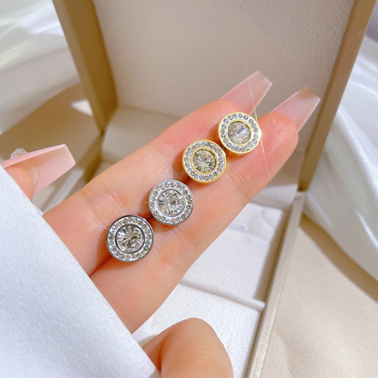 Lymphatic Earrings for Women Lymphatic Drainage Therapy Earrings Lymphvity Germanium Earring Lymph Detox Earring CZ Stud(Gold+Silver)