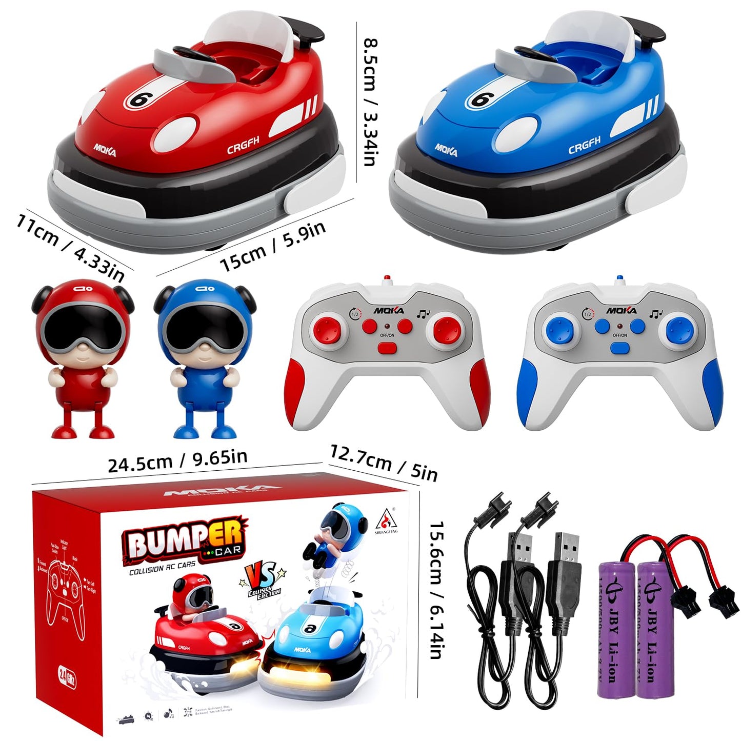 2-Player Battle 2-5 rc Car toddler Boys Children's Day Toy | Cartoon Remote Control Bumper Cars With Light & Sound – Racing Set (Drift + Collision Modes) | 360° Spinning | Rechargeable Kids’ Race Cars