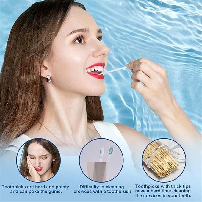 Super Deer 300Count Brushpicks Interdental Toothpicks,Soft Bristle Dental Floss Picks Toothpicks,Helps Removes Plaque and Debris Between Your Teeth (3)