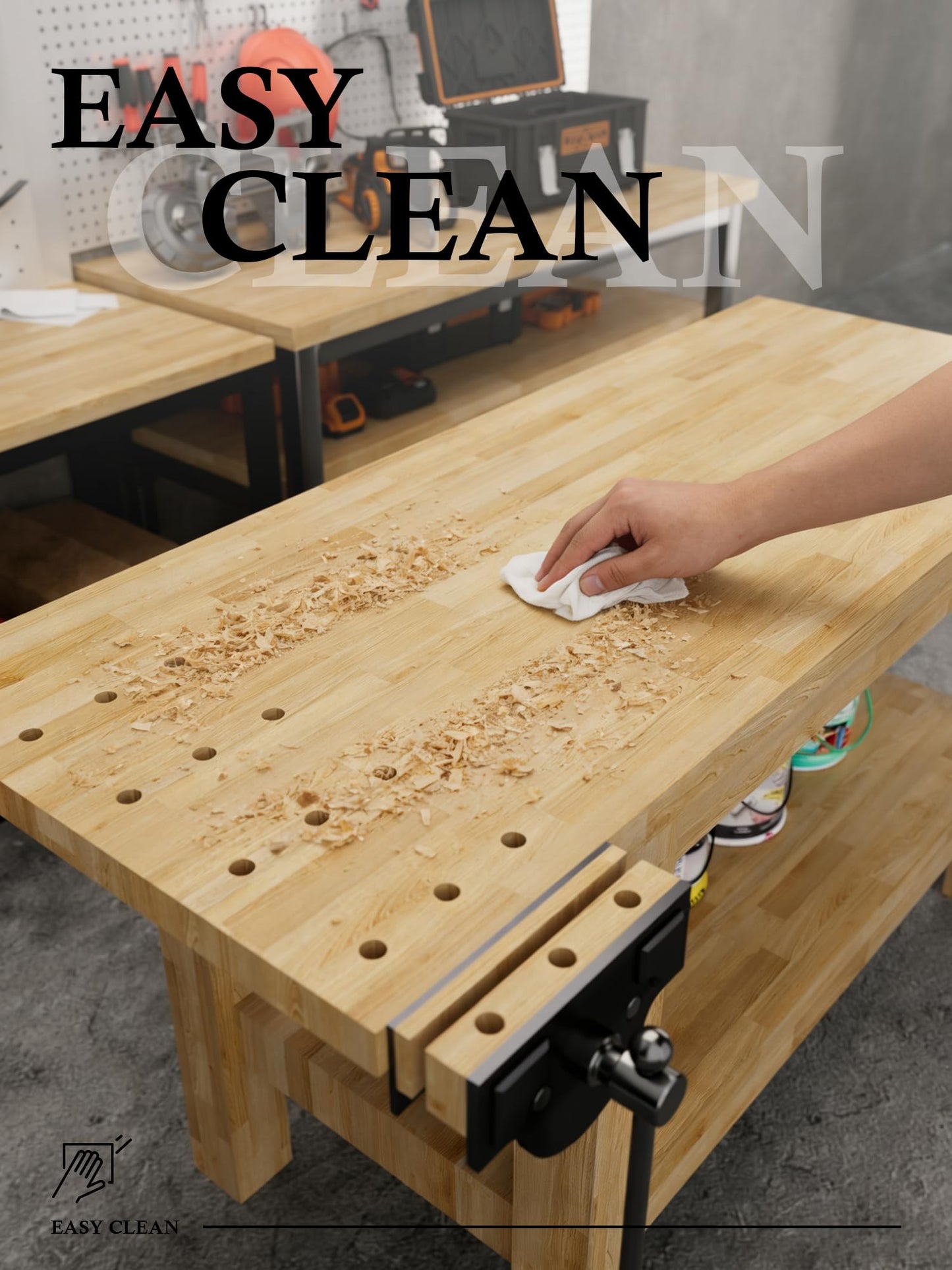 5FT Butcher Block Countertop Birch Solid Wood - 60" x 25" Table Top Butcher Block Cutting Board for Kitchen Island Living Dining Table Office Desk Workbench laundry Countertop Unfinished 1.5" Th