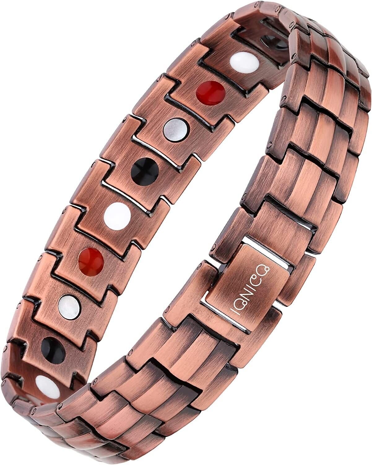 HOLVIST Magnetic Bracelet for Men and Women 4000 Gauss | Adjustable Length, Sizing Tool and Gift Box (Copper)