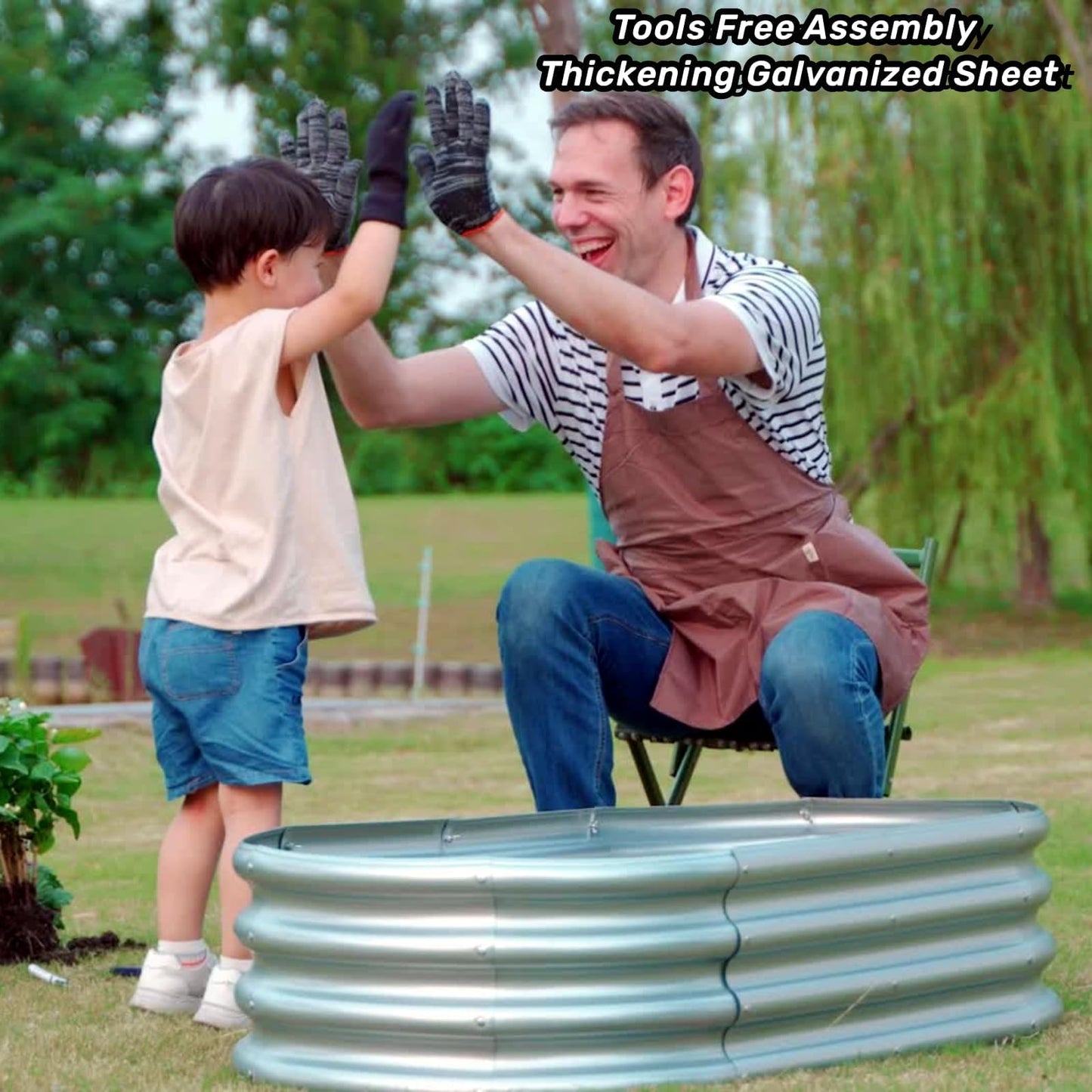 Gartist 2 pcs 4×2×1 ft Raised Garden Bed for Outdoor, Easy Assembly Galvanized Planter Box for Vegetables, Flowers & Herbs