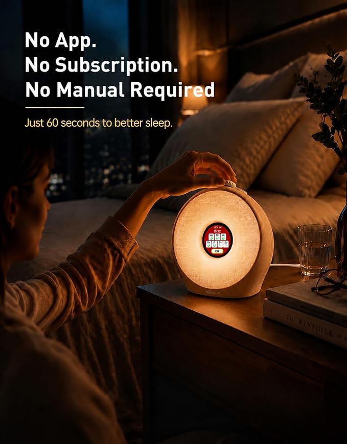 Dekala Sunrise Alarm Clock for Heavy Sleepers with Pulse Wake, Sunset Sound Machine with Breathing Ambient Light, Loud Alarm for Bedrooms, Wake Up Light, Digital Color Display & 7 Themes, No App