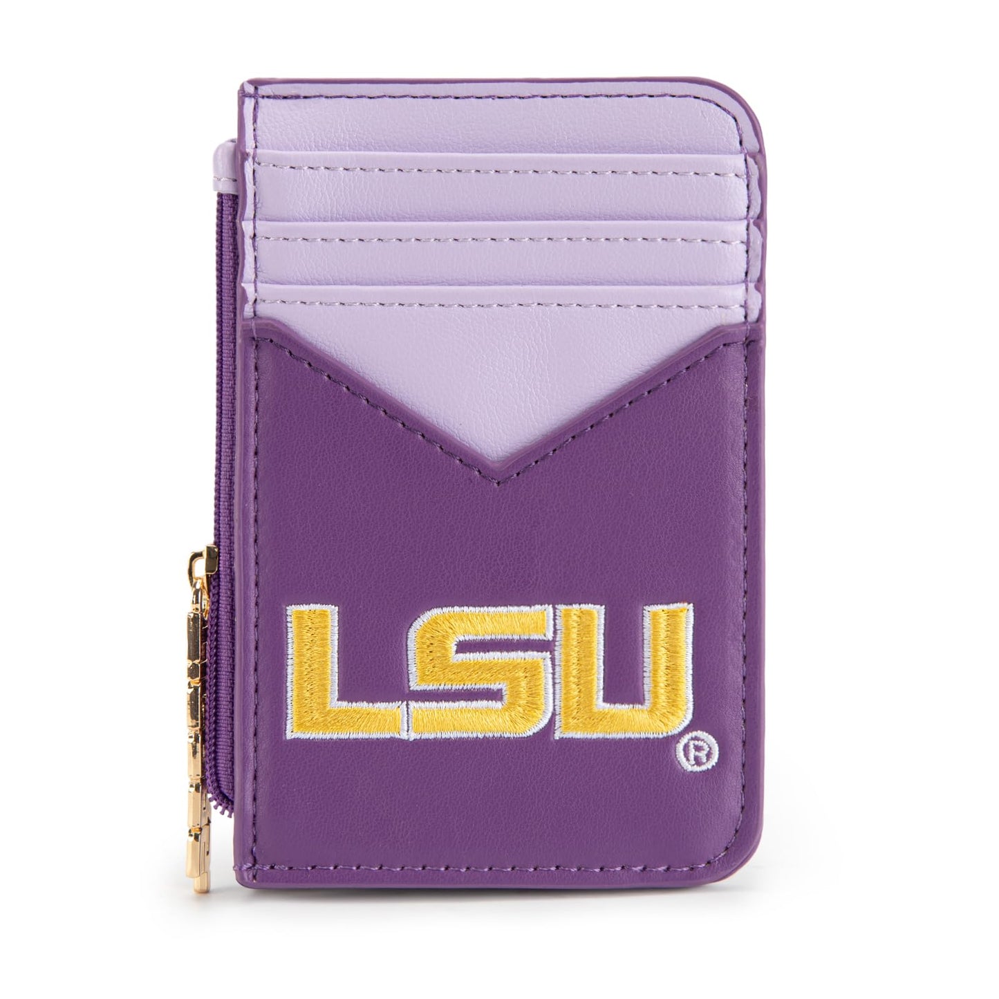 Montana West LSU Slim Wallet with RFID Blocking Card Holder, LSU Tigers Team Slim Wallets for Gift, Game Day & Concert Essential | Purple, NC-LSU021PP