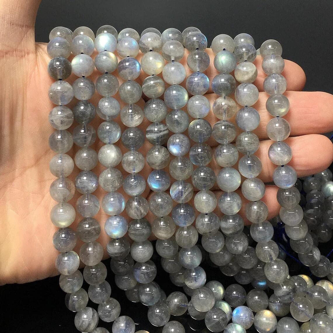 60pcs 6mm Labradorite Beads Natural Gemstone Beads Round Loose Beads for Jewelry Making