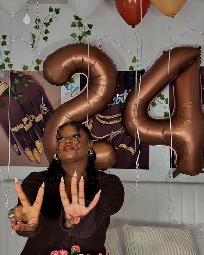 Dark Brown Number 20 Balloon 40 inch, Coffee Brown 20 Number Balloons, 20th Birthday Decorations, Chocolate 20 Year Old Girls Boys Party Supplies