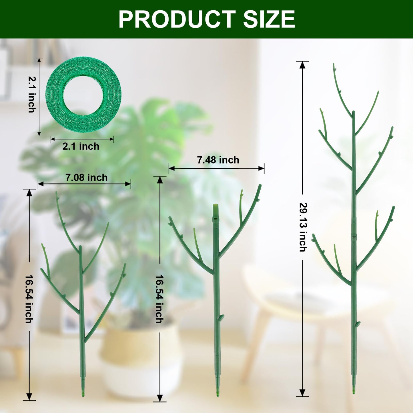 Yhtpouqe 10 Pack Stackable Monstera Plant Support, Garden Stakes for Climing Plants Stem Support, Durable Plant Accessories for Indoor Outdoor Potted Plants, Pothos, Vine, Flower Use