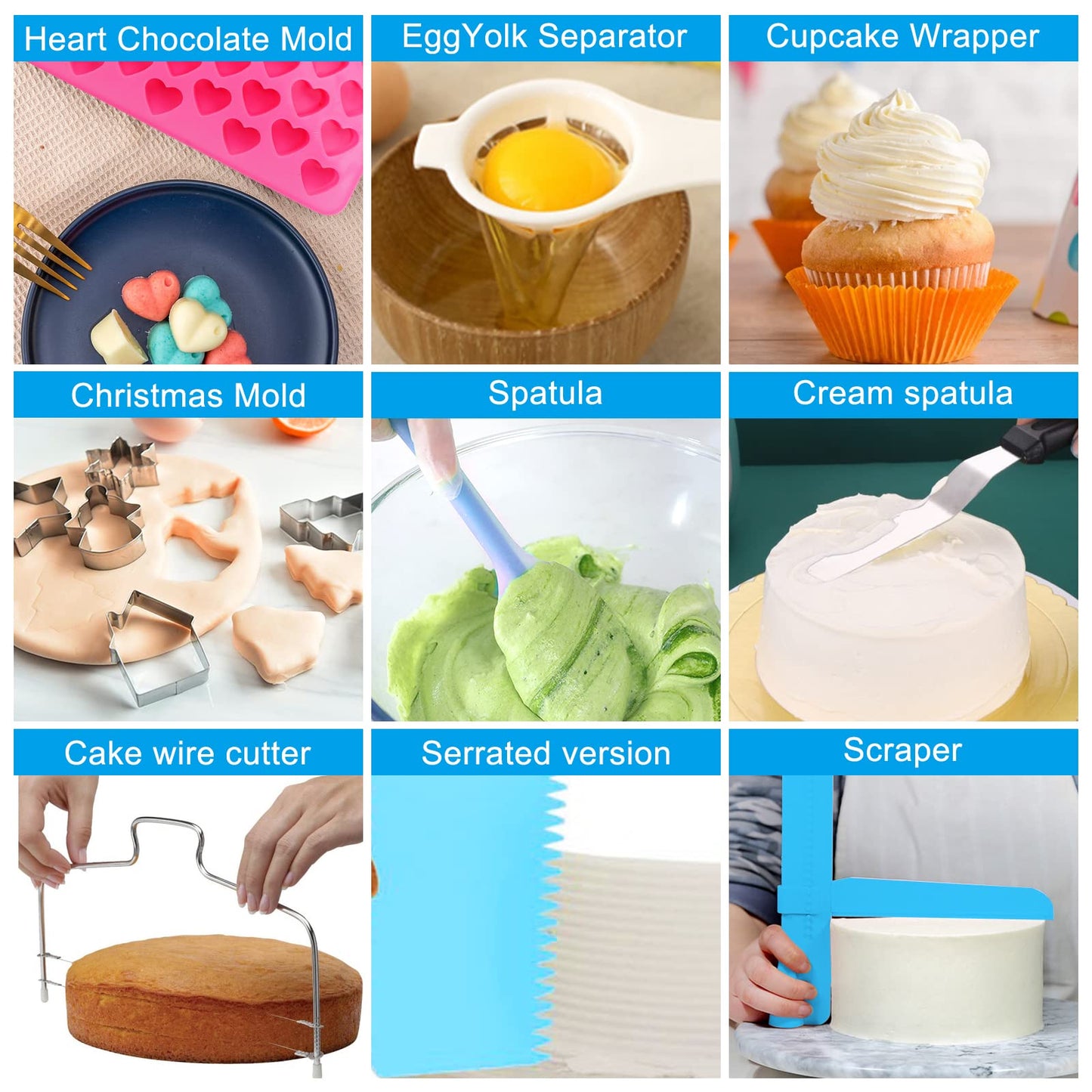 Cake Decorating Kit, 748 Pcs Cake Decorating Supplies with 3 Springform Pans Cake Carrier Turntable Cupcake Liners Cake Topper Piping Bags Tips for Beginner Professional Easter mom Gifts