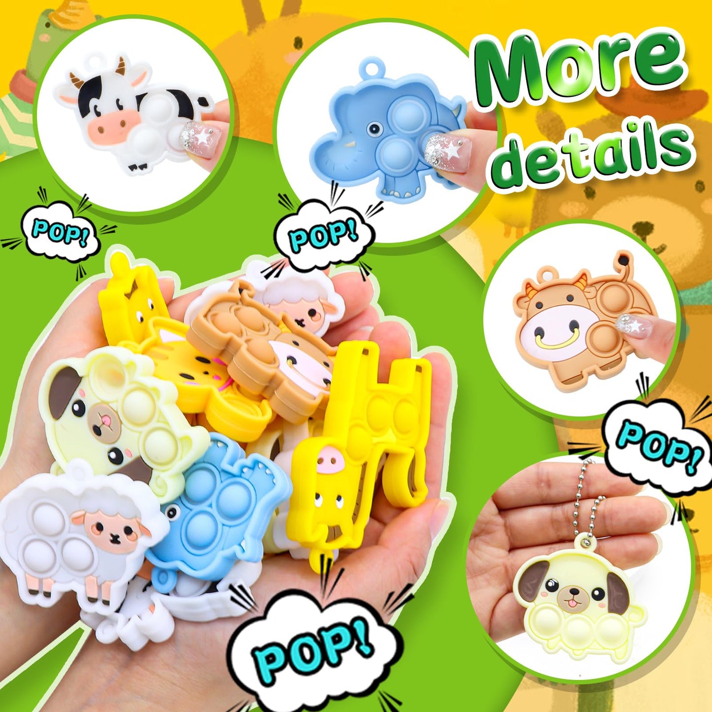 30pcs Party Favors for Kids Easter Basket Stuffers Easter Egg Fillers Sensory Fidgets Toys Mini Pop it Keychain Stocking Stuffers Kid Birthday Gift Treasure Box Toy Classroom Prizes Box Pinata Fillers