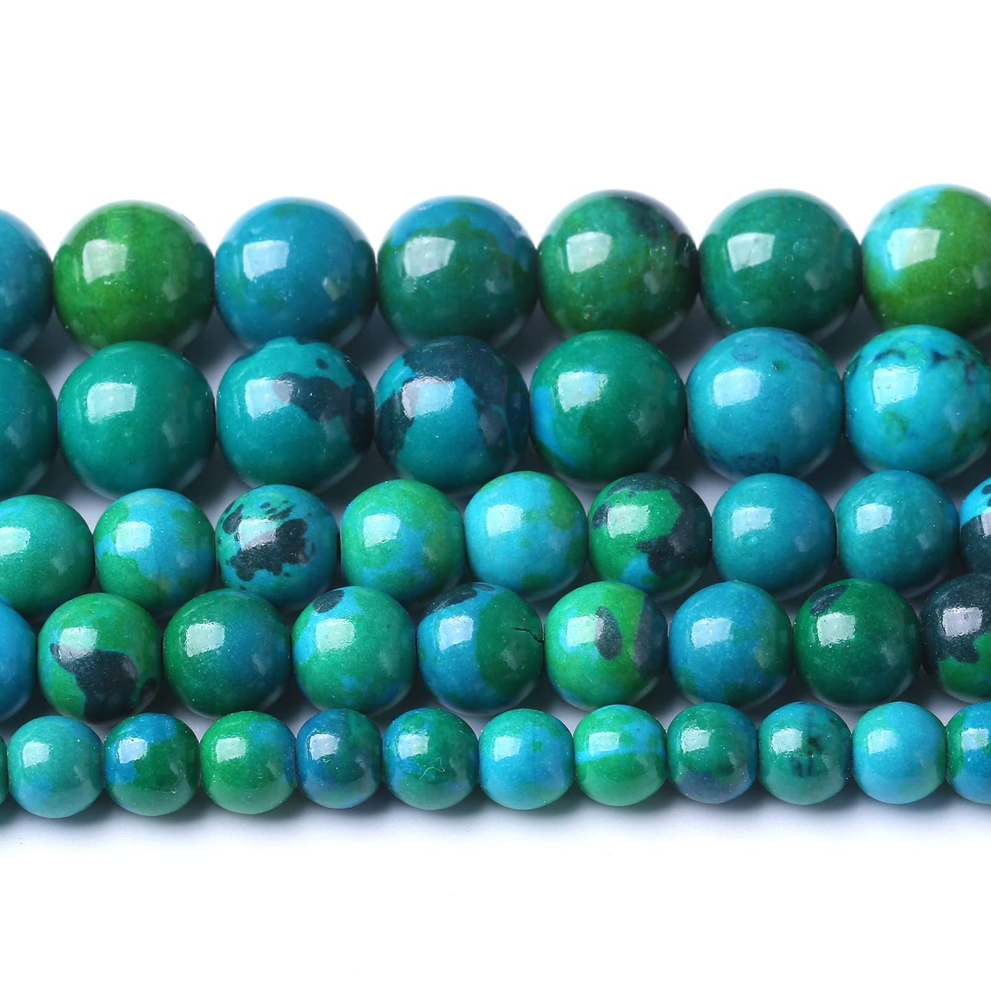 90PCS 4mm Natural Stone Beads Phoenix Chrysocolla Round Loose Gemstone Beads for Jewelry Making DIY Bracelet Necklace 15 Inch,Energy Stone Healing Power (4mm, Phoenix Chrysocolla Stone)