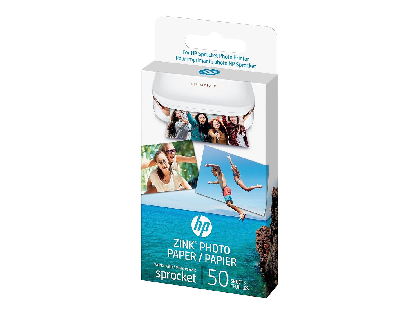 HP Sprocket 2x3" Premium Zink Sticky Back Photo Paper (50 Sheets) Compatible with HP Sprocket Photo Printers.