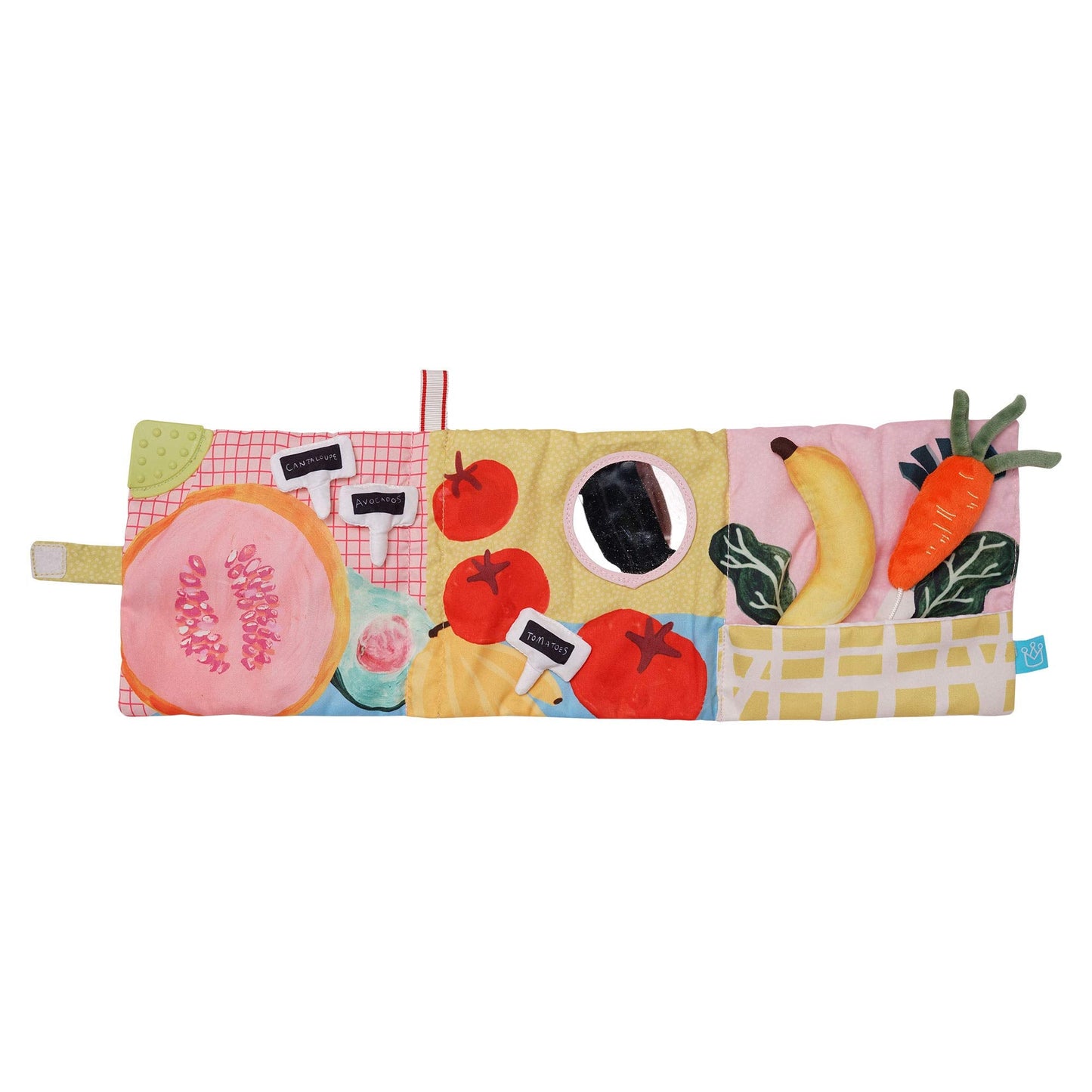 Manhattan Toy Mini-Apple Farm Soft Activity Crinkle Book for Baby & Toddler with Discovery Mirror and Textured Teether