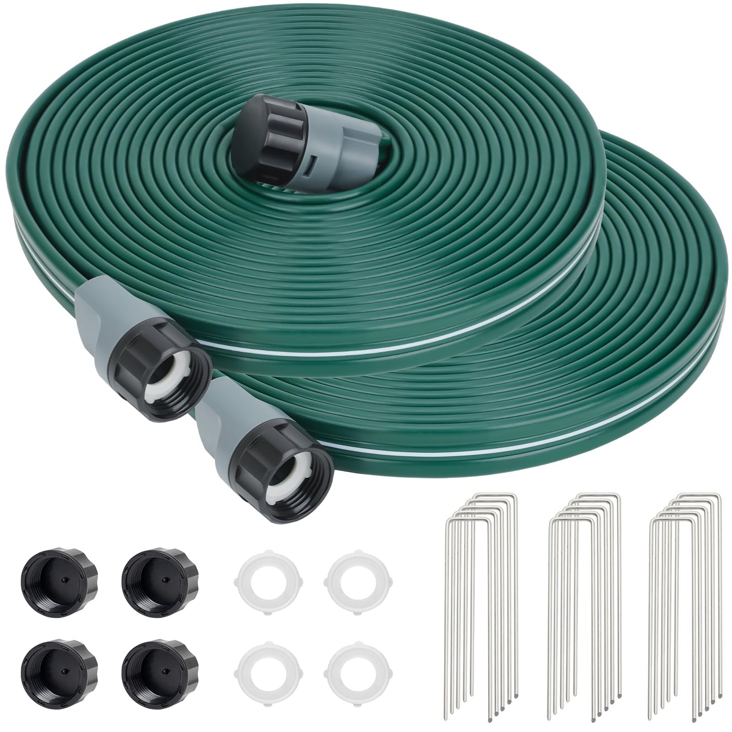 DXront Sprinkler Soaker Hose 25ft 2Pack for Garden Lawn, Watering Pipe with Holes, High-Efficiency Water-Saving Garden Irrigation System, Drip Hose Sprinkler