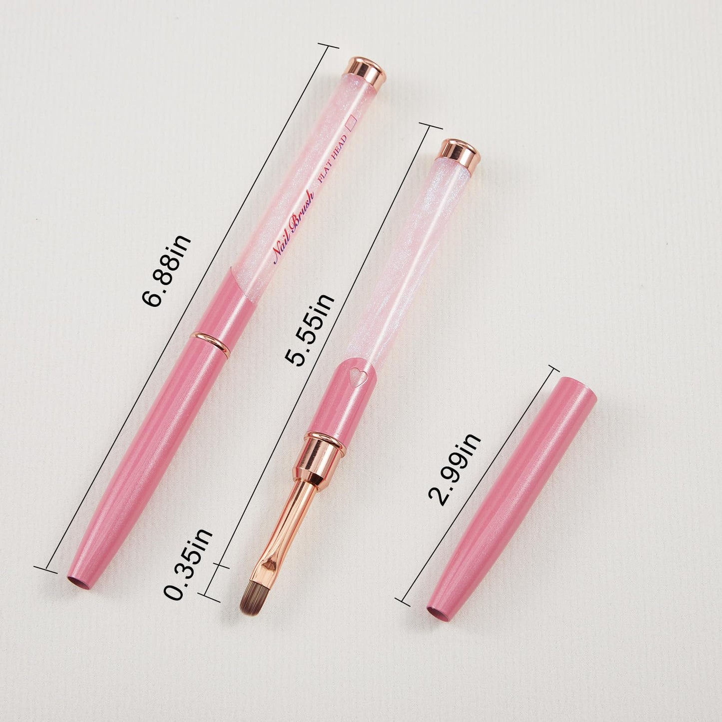 SILPECWEE Acrylic Nail Brush, Oval Shaped Nail Extension Brushes Builder Gel Nails Design Tools Pen Acrylic Powder Nail Art Brush Professional Manicure Pedicure