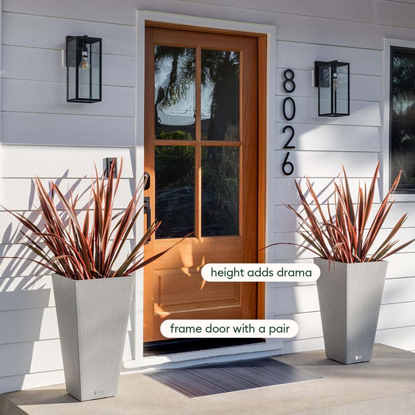 Veradek V-Resin Indoor/Outdoor Taper Planter (30 inch, Grey)