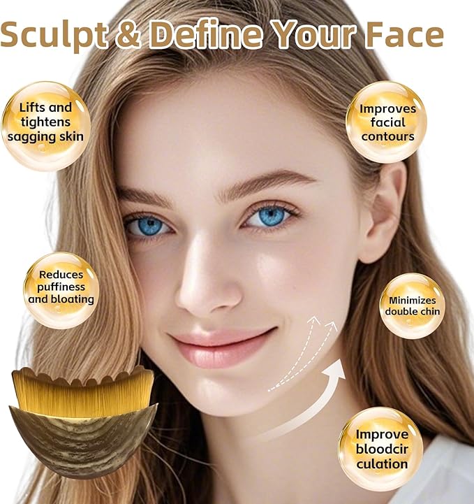 Lymphatic Contour Face Brush,Contour Face Brush for Lymphatic Drainage,Dry Lymphatic Drainage Massager,Ergonomically Designed to Fit The Skin Precisely