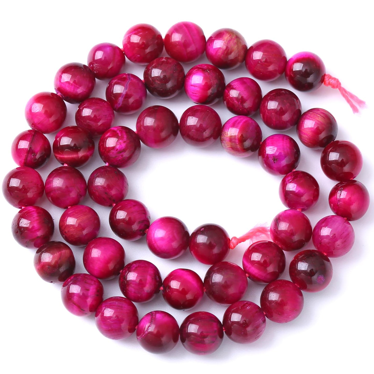 180pcs 4MM Natural Rose Tiger Eye Stone Beads for Jewelry Making Round Gemstone Beads DIY Bracelet Necklace 2 Strands 32"
