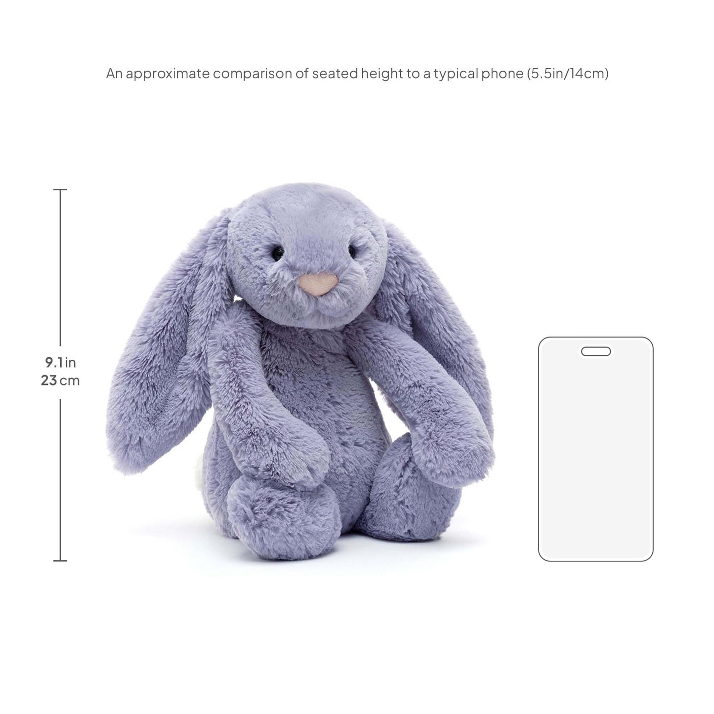 Jellycat Bashful Viola Bunny Stuffed Animal, Medium 12 inches - Rabbit & Bunny Plush Toy - Classic Children's Gift