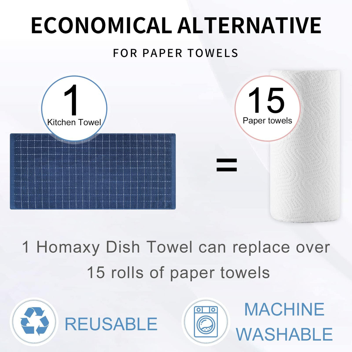 100% Cotton Terry Kitchen Towels (24 Count)