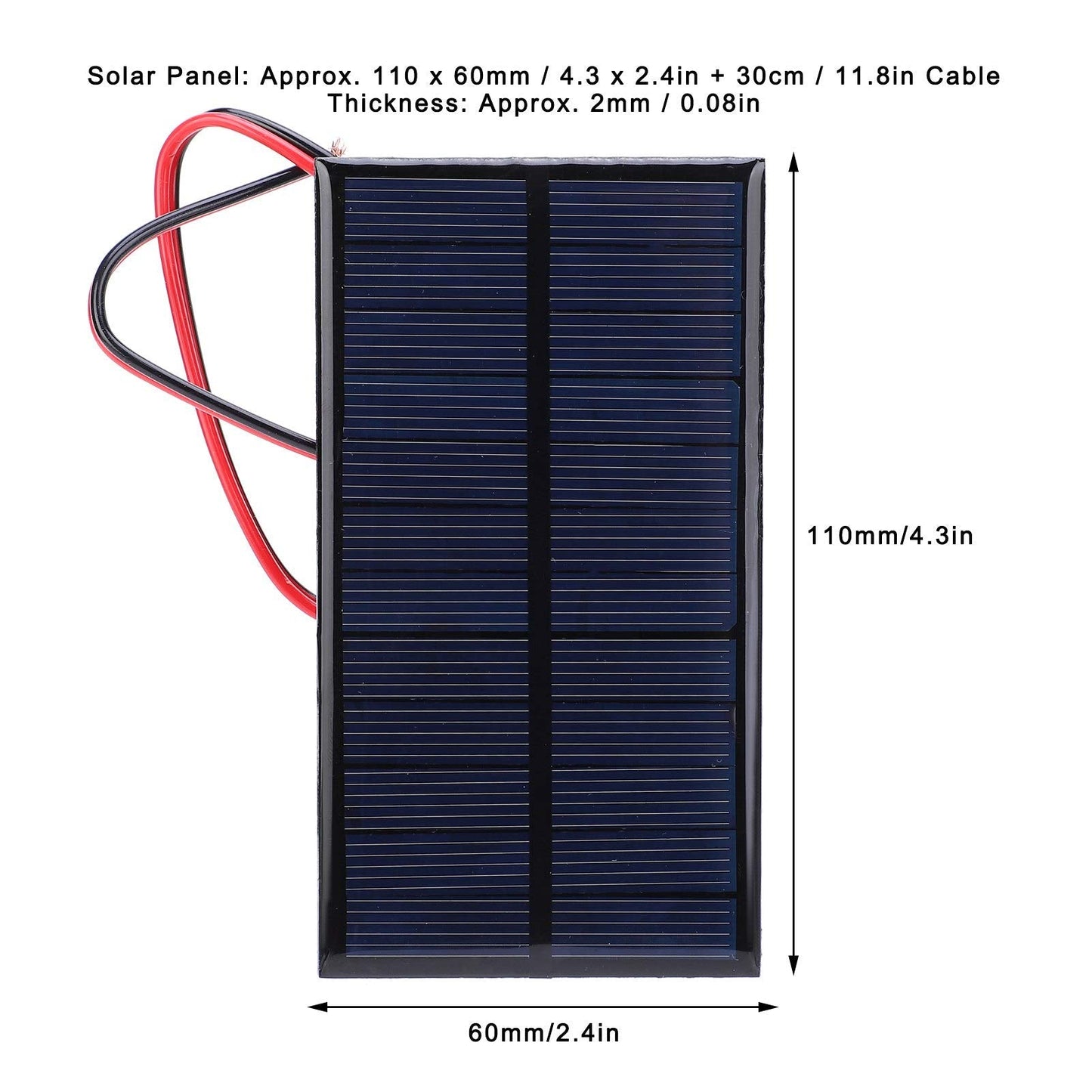 Moncer 1W 6V Mini Solar Panel, 3PCS Polysilicon Cell Charger Module with 30cm Cable for Solar Lawn Lights Solar DIY System Kit