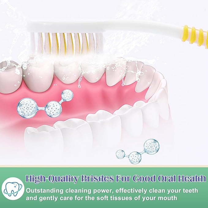 50 Pcs Toothbrush Bulk Disposable, Travel Toothbrushes Pack, Soft Bristle Individually Wrapped and Good Cleaning for Kids, Adult and The Elderly. Suitable for Hotel, Travel, Home, Donated