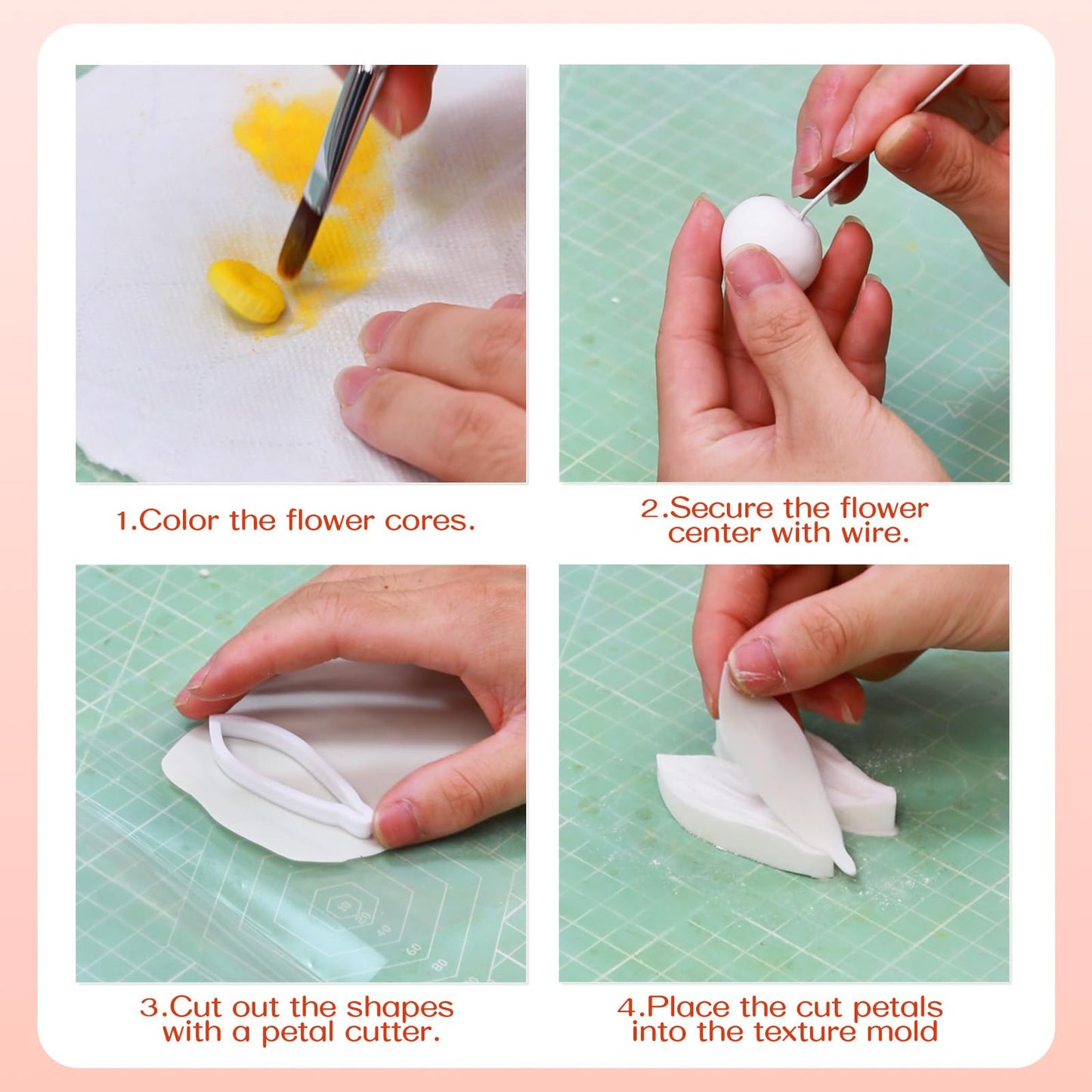 Professional Flower Fondant Mold Set, Reusable Silicone Cake Decorating Tools for Baking & Sugar Craft (Dahlia Flower Fondant)