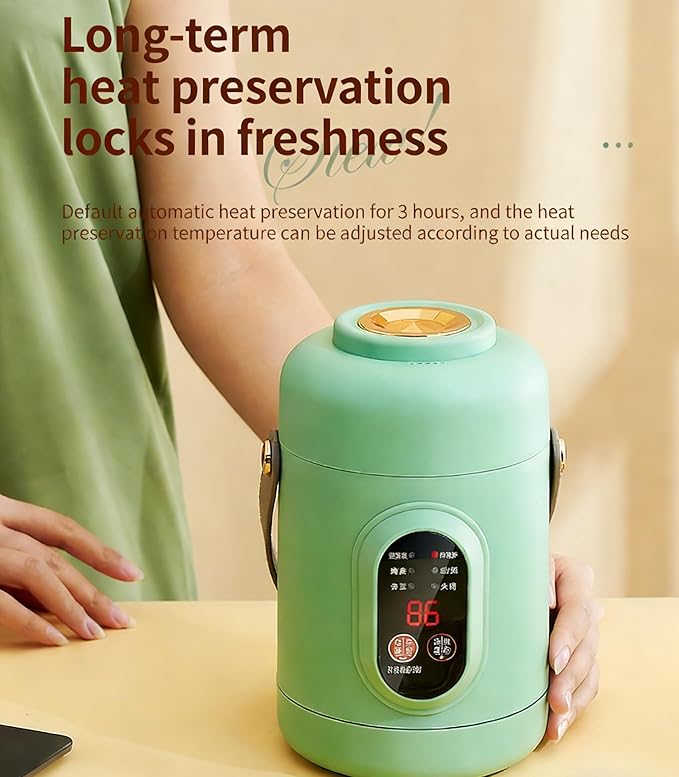 Multifunctional Health Pot, 500W Portable Mini Electric Cooker with Ceramic Glaze Inner & Steamer, Small Slow Cooker with 12-Hour Reservation, for Porridge, Rice, Soup & Steaming (1200ml-Pink)
