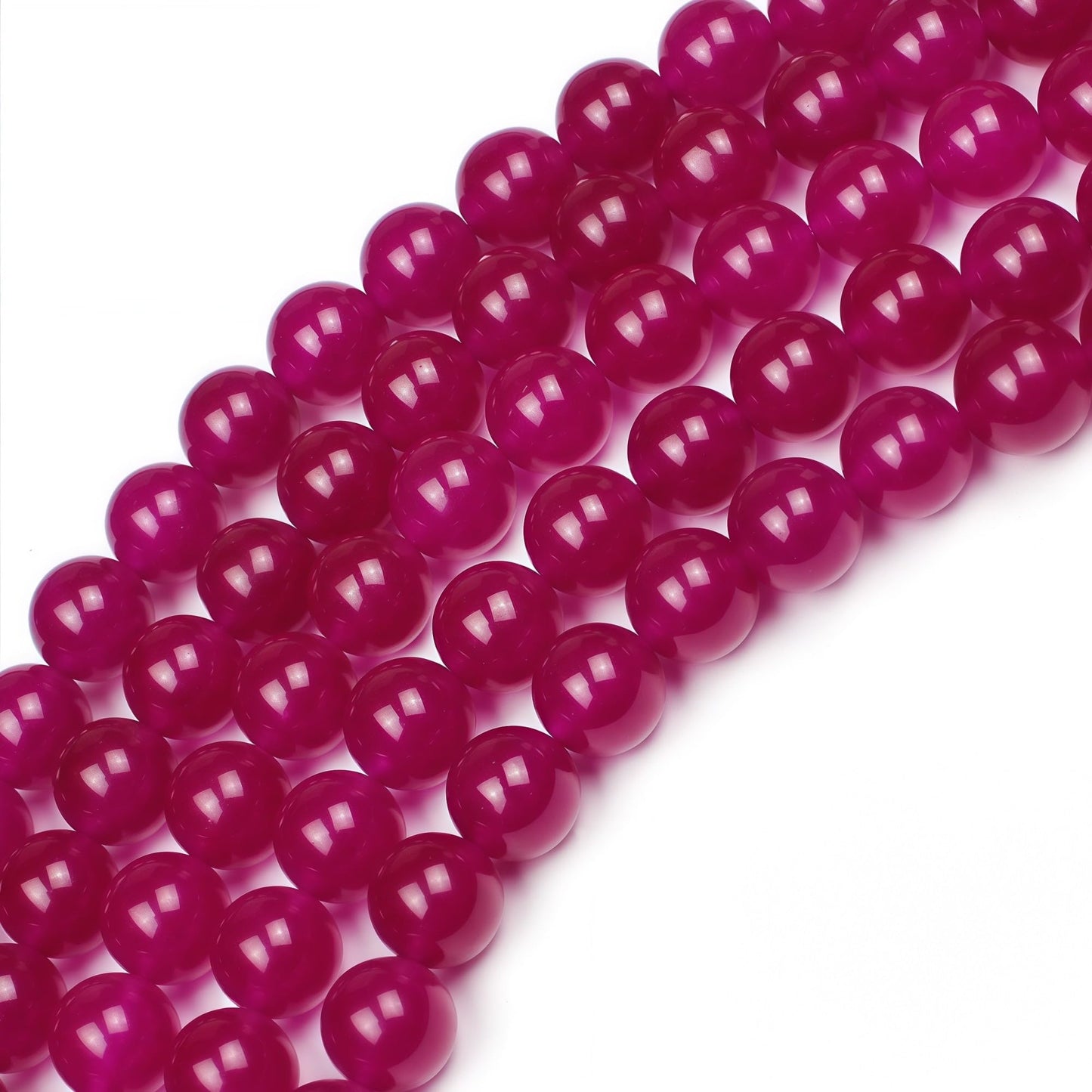 MJDCB Natural Rose Red Jade Round Loose Beads for Jewelry Making DIY Bracelet Necklac (6mm)