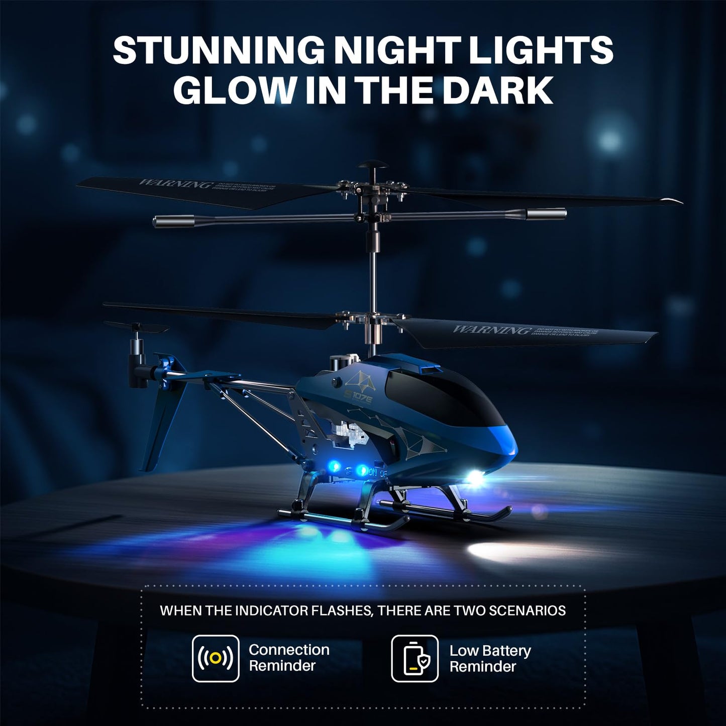 SYMA Remote Control Helicopter, S107H-E RC Helicopter with One Key take Off/Landing, High & Low Speed and Durable Alloy Design, Gift Toy for Kids and Beginners
