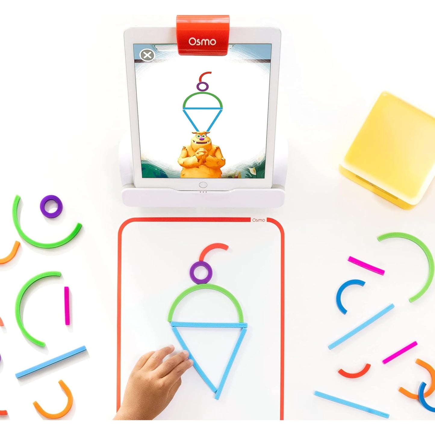 Osmo - Little Genius Starter Kit for iPad - 4 Hands-On Learning Games - Ages 3-5 - Problem Solving, Phonics & Creativity (Osmo iPad Base Included), Multicolor