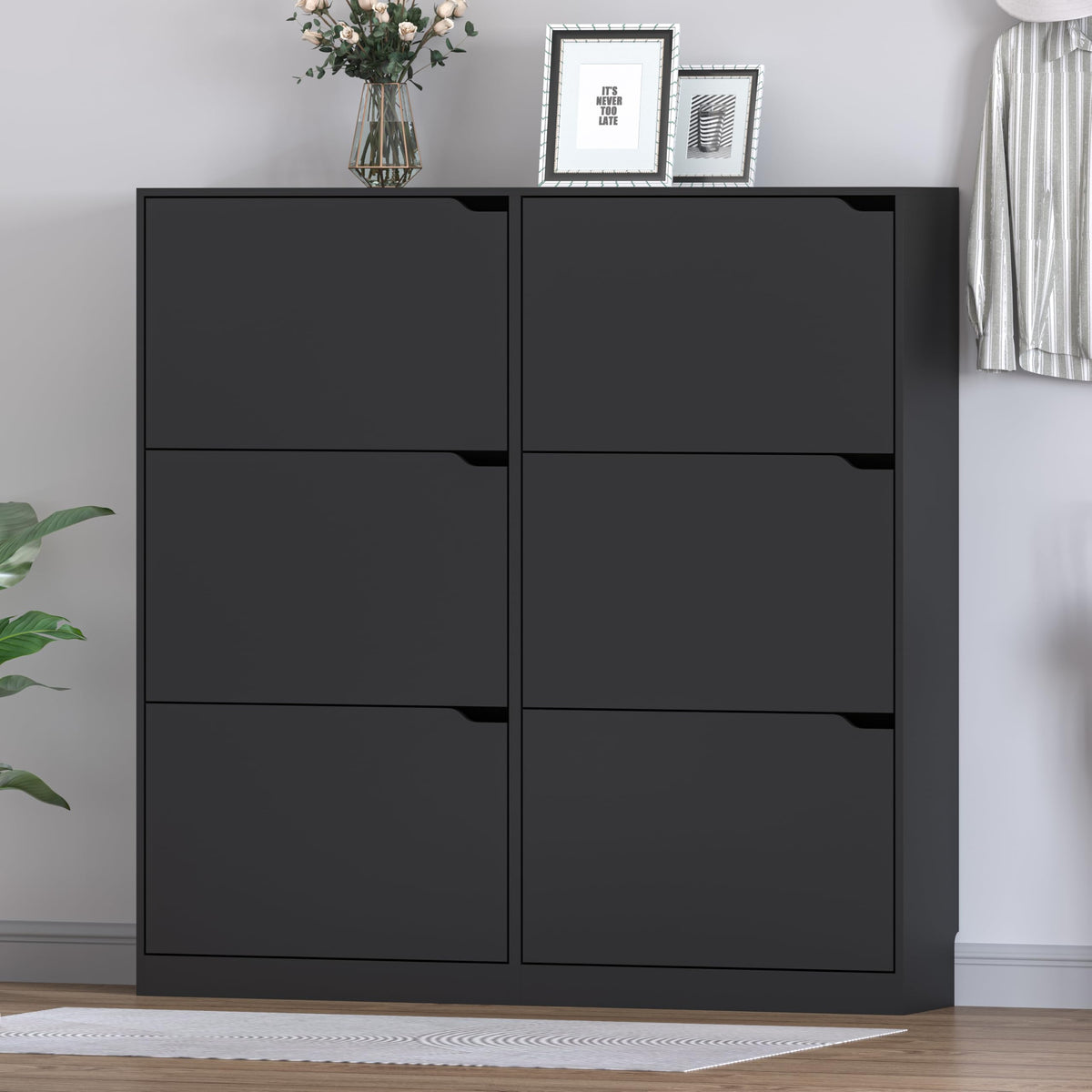 Shoe Cabinet with 6 Flip Drawers