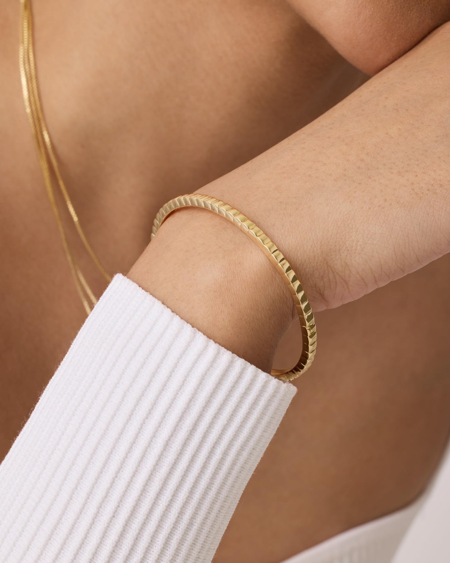 PAVOI Rhodium Plated Stackable Bangle Bracelet for Women | Statement Jewelry Dainty Cuff Bracelets