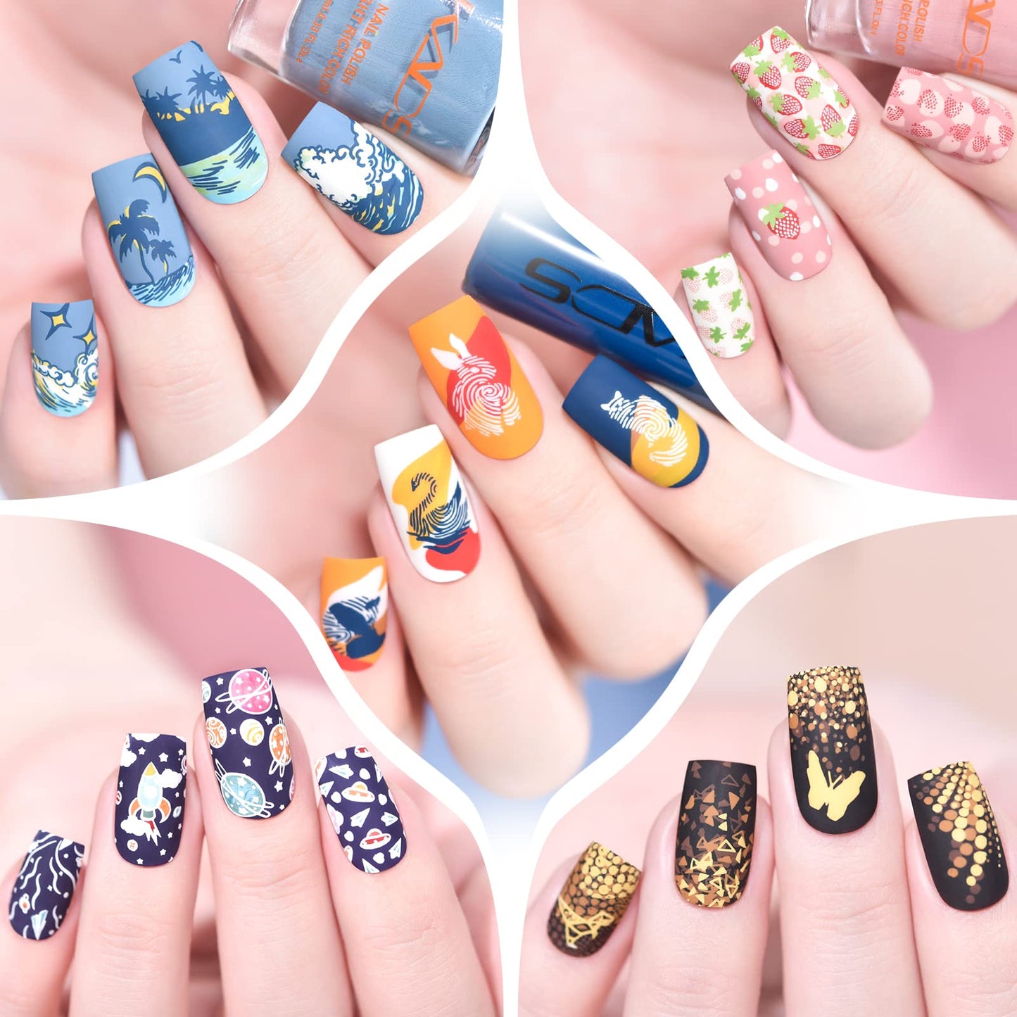 KADS 20Pcs Nail Stampig Plates with Stamper and Scraper Kit Nail Stamp Template Stencil Nail Art Design DIY Tool